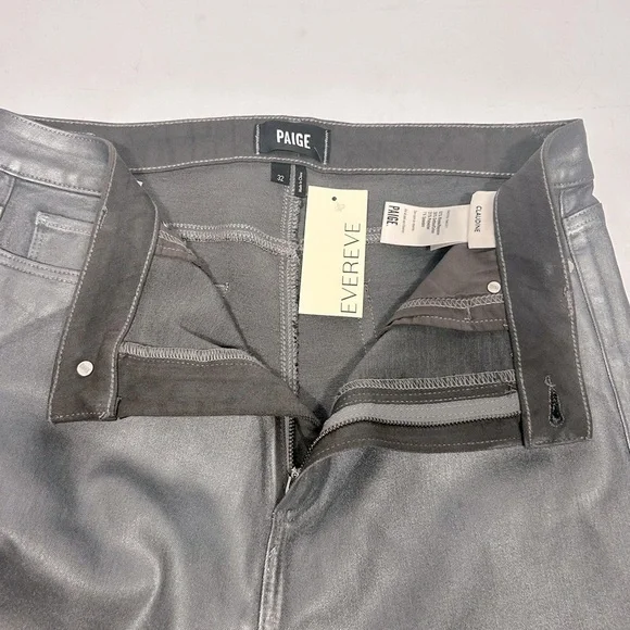 NEW EREVEVE Paige Claudine Silver Metallic Pants Size 32
